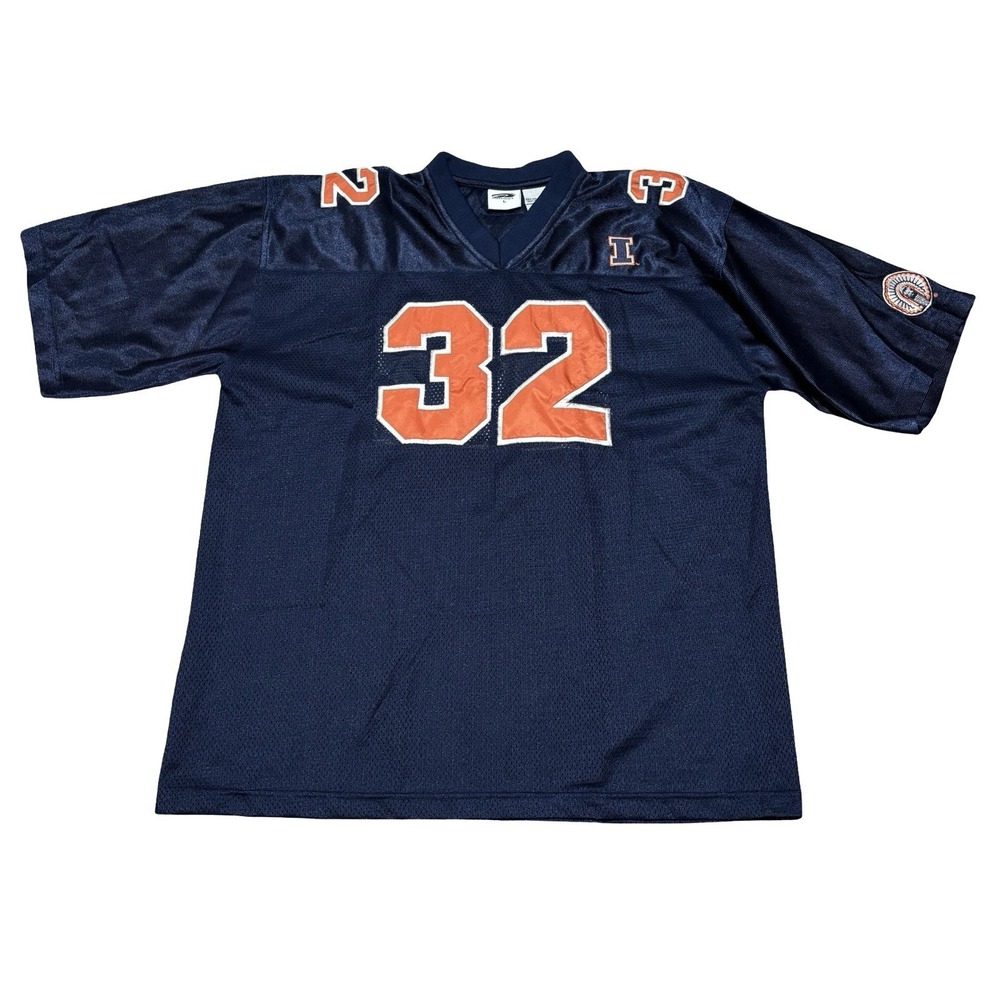 Vintage Y2K Pro Edge Illinois Fighting Illini Football Jersey Size Large 25 x 31